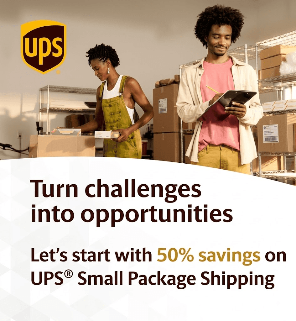 UPS — 50% savings on Small Package Shipping